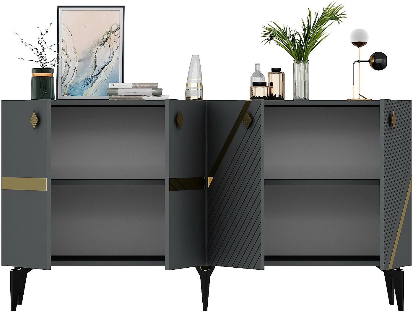 Konsolë Hanah Home, Iris, anthracite, ari