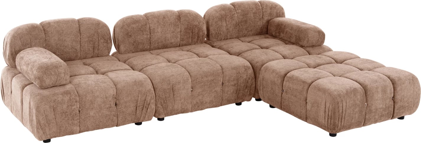 Divan polimorfik SHIFTER FH6073.01, pëlhurë me teksturë, ngjyrë kafe e çelur, 290x196x76H cm