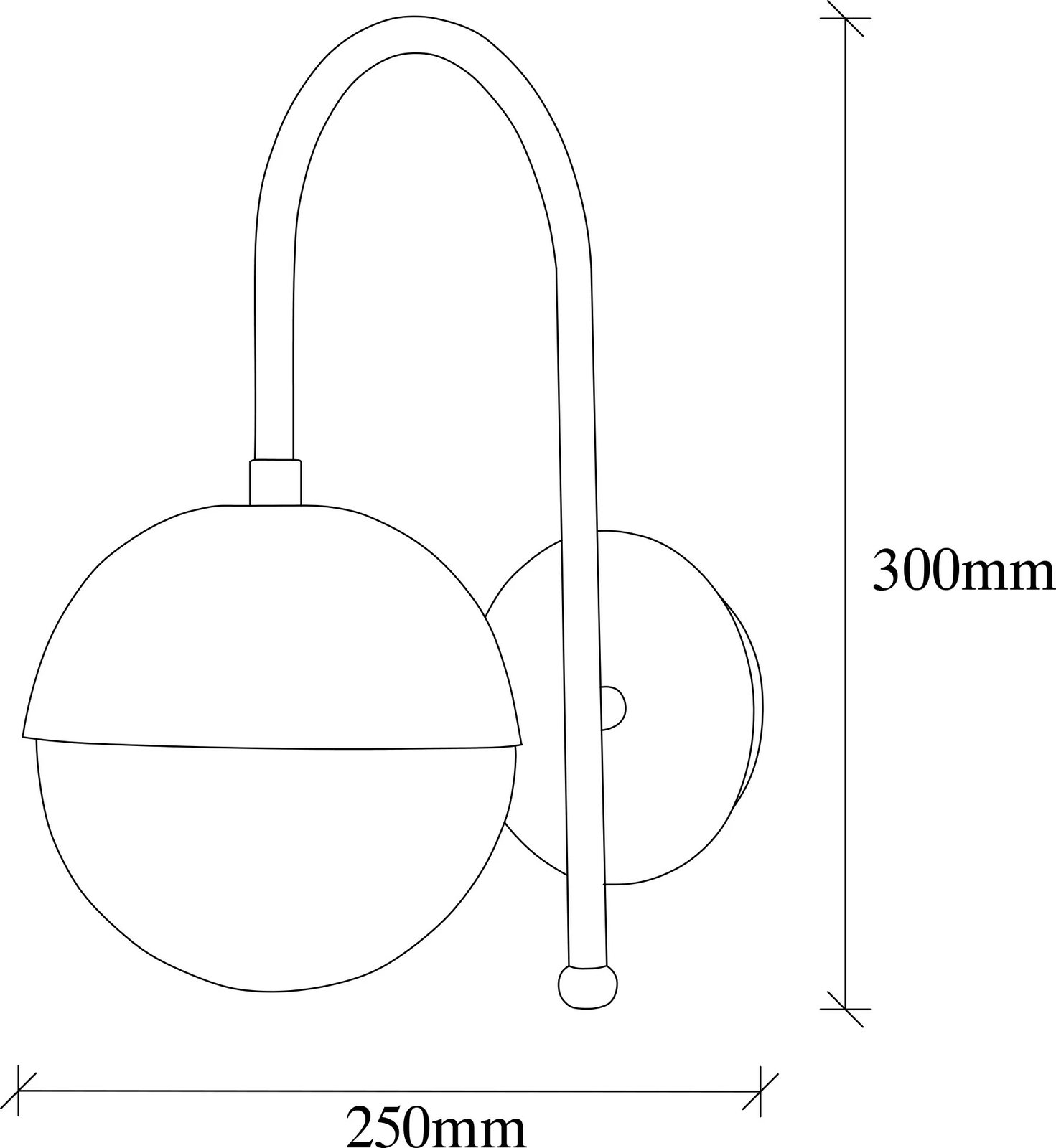 Llambë muri Opviq, Karsor - 3303, ngjyrë e zezë dhe fume