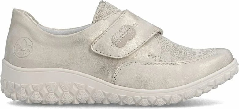 Këpucë femrash Rieker, bezhë ari