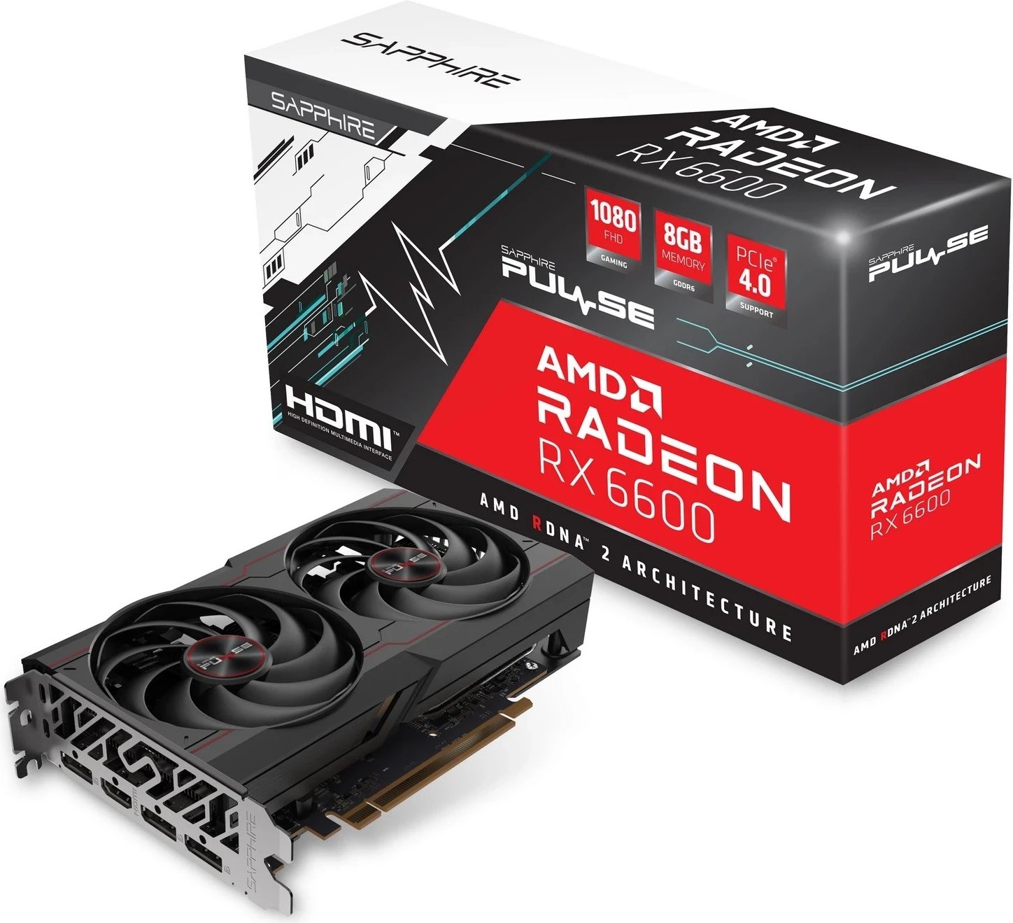 Kartë grafike Sapphire Radeon RX 6600 Pulse, GDDR6, 8GB