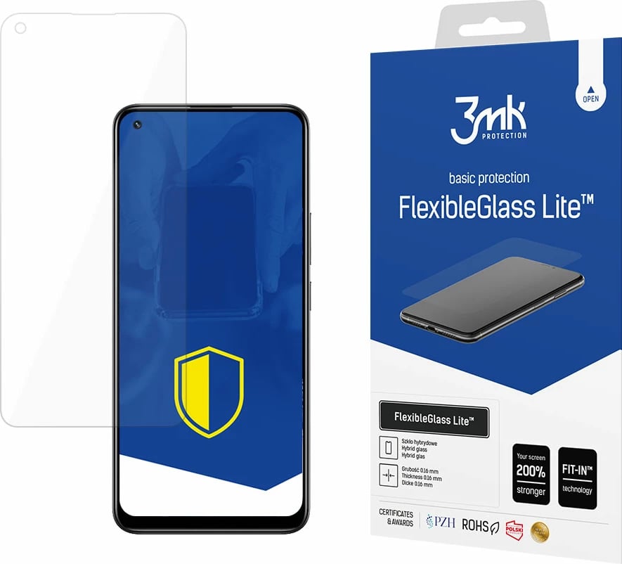 Mbrojtës ekrani FlexibleGlass Lite për Realme 8, 3mk Protection, Transparent