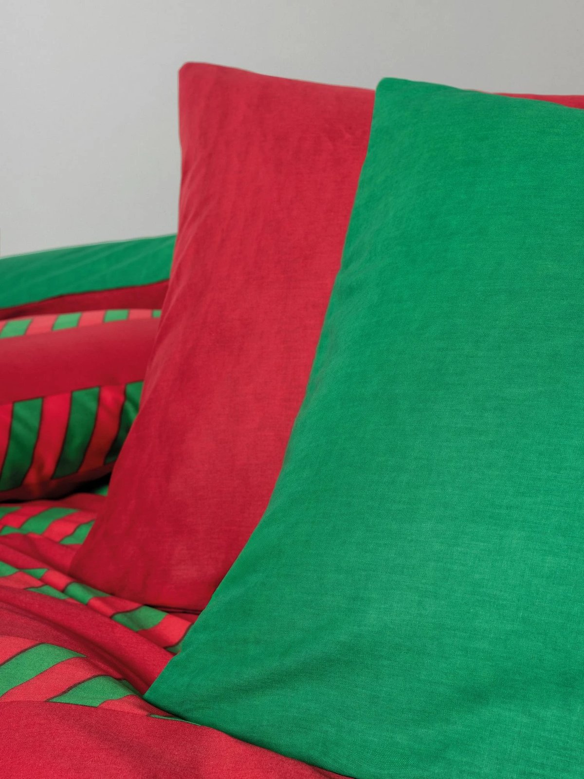 Set mbulesë jorgani Ranforce Single XXL, L'essentiel, Holly, e gjelbër dhe e kuqe