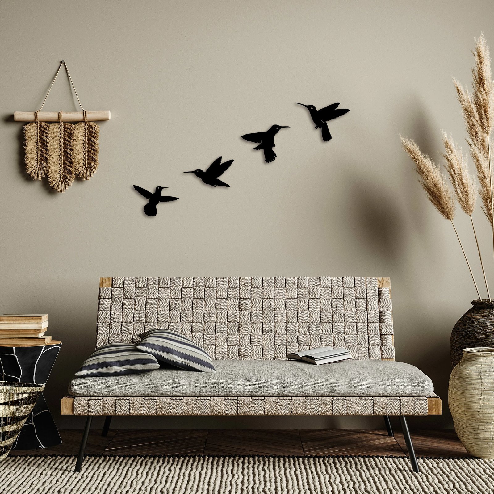 Aksesor dekorativ metalik për mur, zogj, Wallity, 292