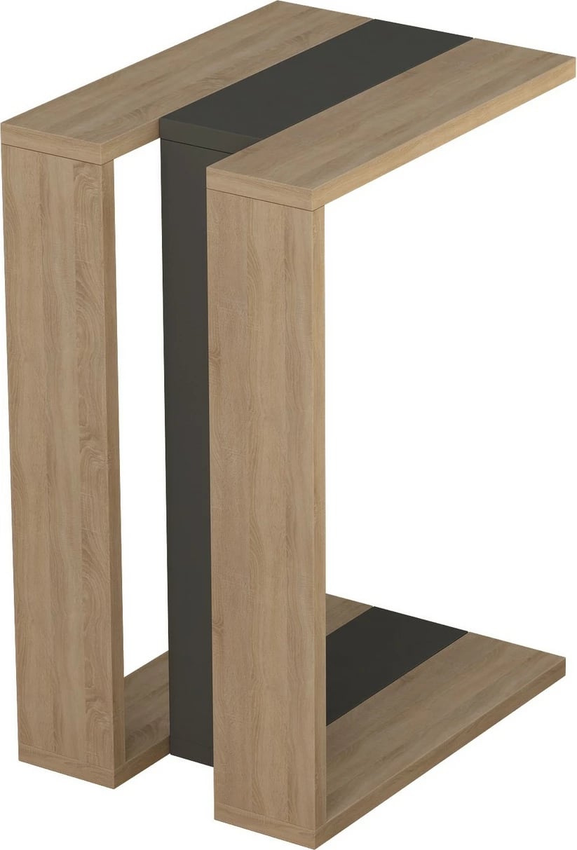 Tavolinë anësore, Skye Decor, ngjyrë lisi dhe antraciti, Muju