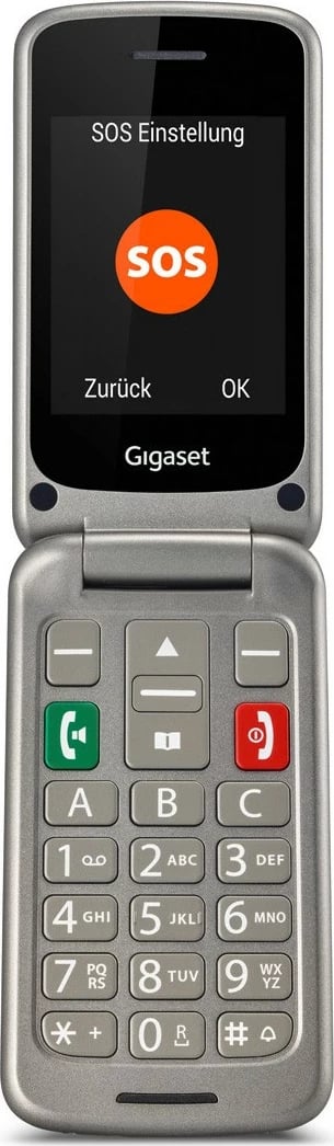 Celular Gigaset GL590, 32MB RAM, 32MB ROM, ekran 2.8 inç, slot MicroSD, titansilber