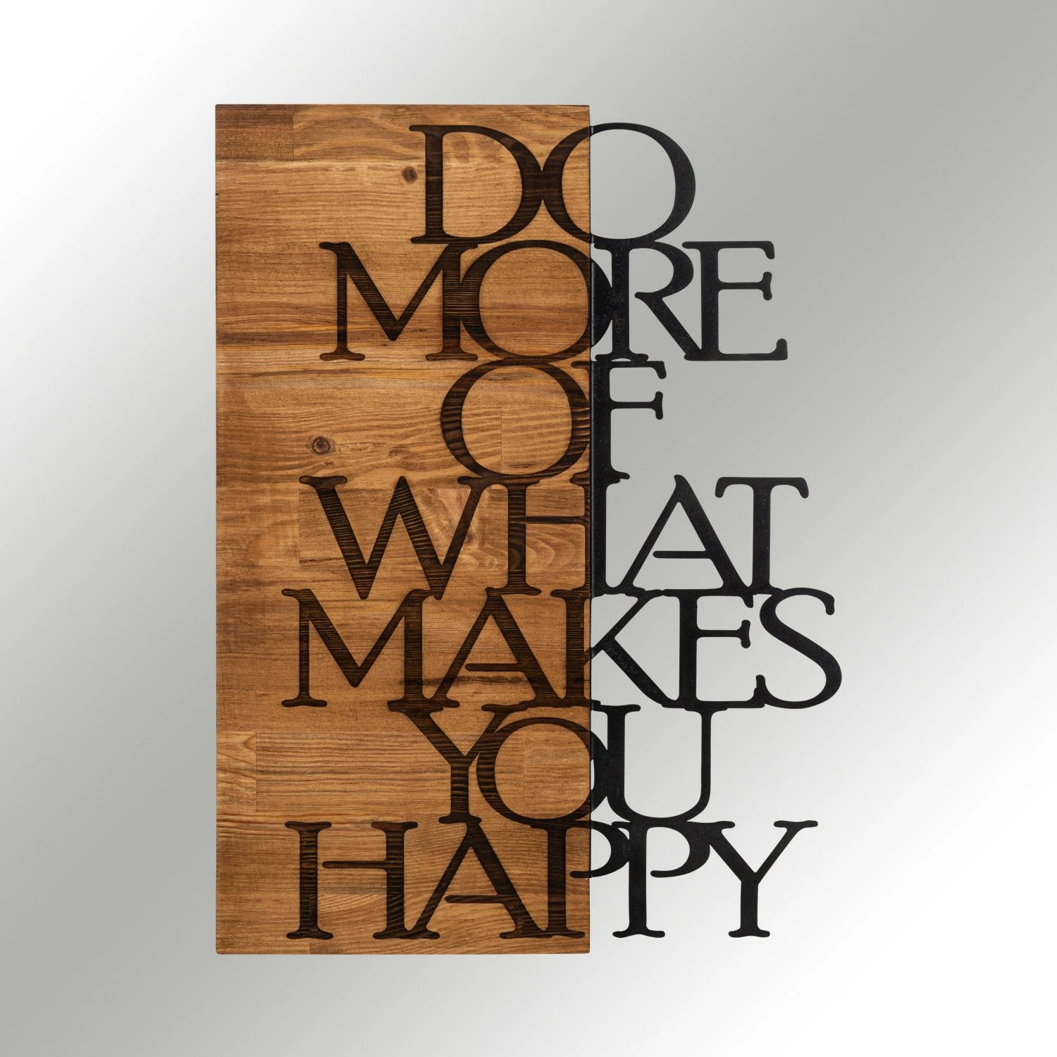Aksesor dekorativ muri prej druri, Wallity, Do More Of What Makes You Happy