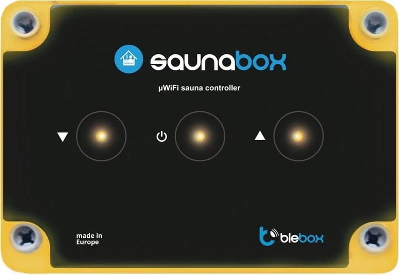 Kontrollues saune Blebox saunabox, i zi dhe i verdhë