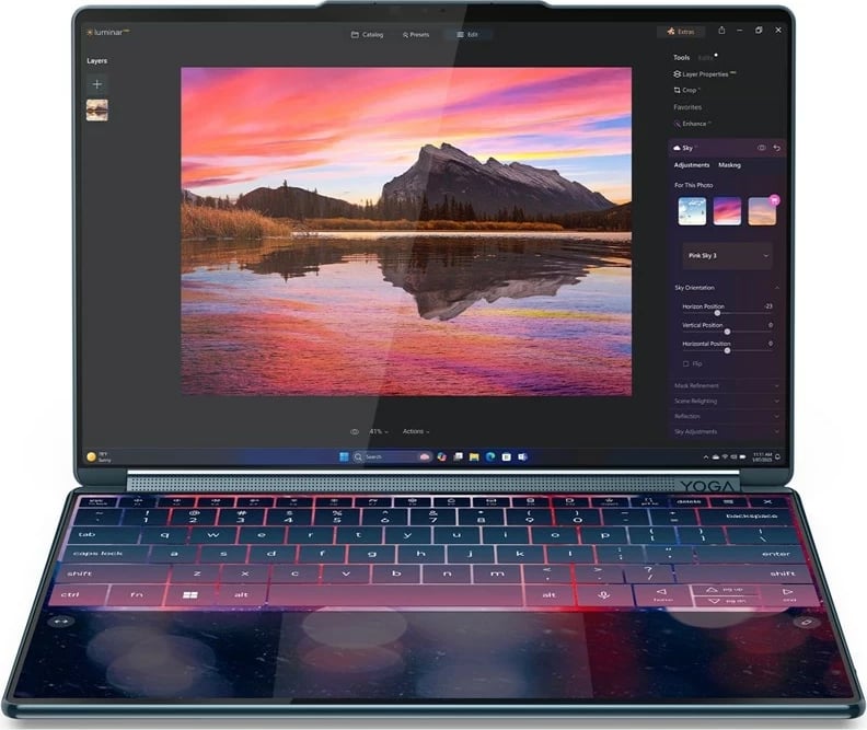 Laptop Lenovo Yoga Book 9 14IAH10, Intel Core Ultra 7 255H, 14", 32 GB RAM, 1 TB SSD, OLED Touchscreen, Teal