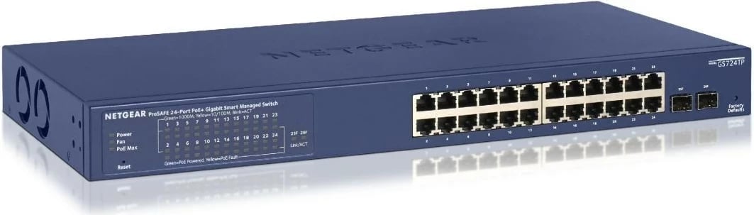 Switch Netgear GS724TP-300EUS, 24 porta, PoE, për RACK 19"
