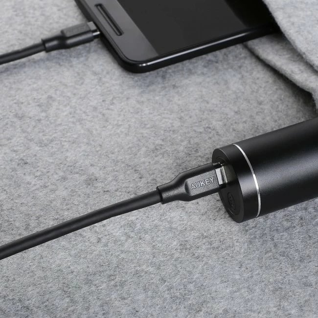 Kabllo AUKEY CB-CC1P OEM USB-C në USB-C, 1m, 60W, 3A, 5Gbps, e zezë
