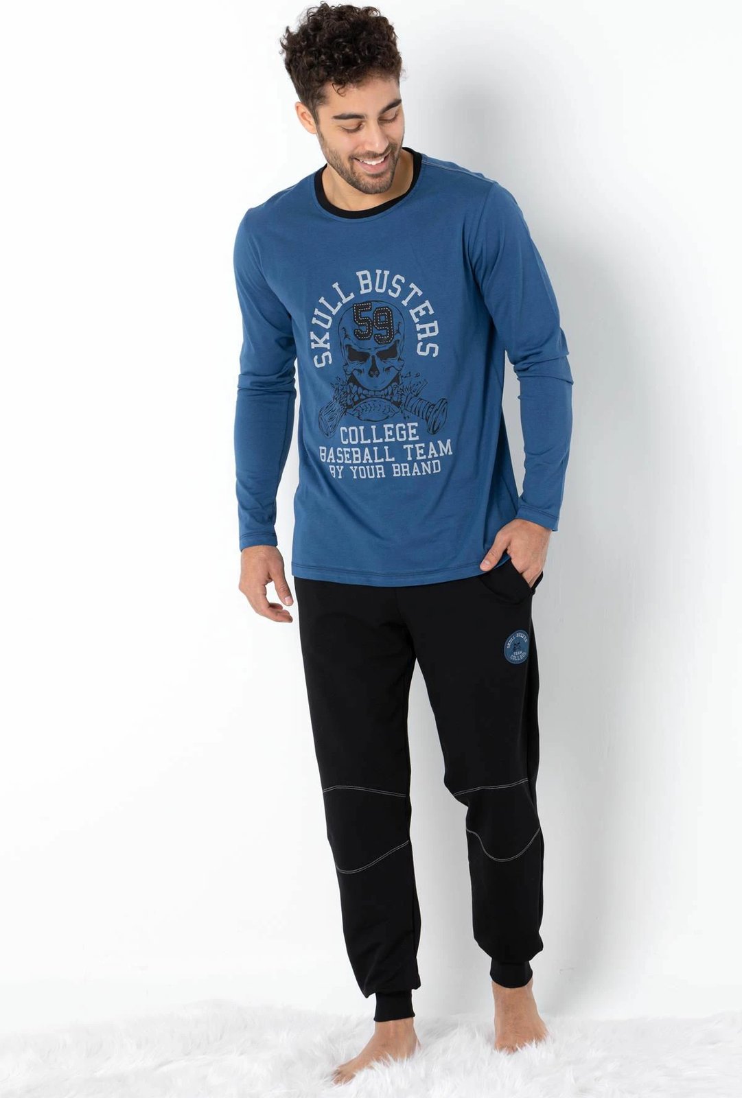 Pizhama për burra Jumeon, 002-000691, blu, e zezë