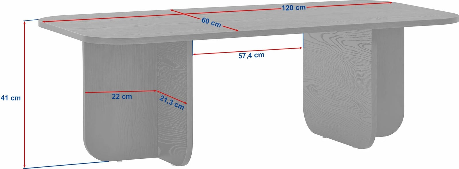 Tavolinë kafeje Nordure, Akira, ngjyrë Atlantic Pine