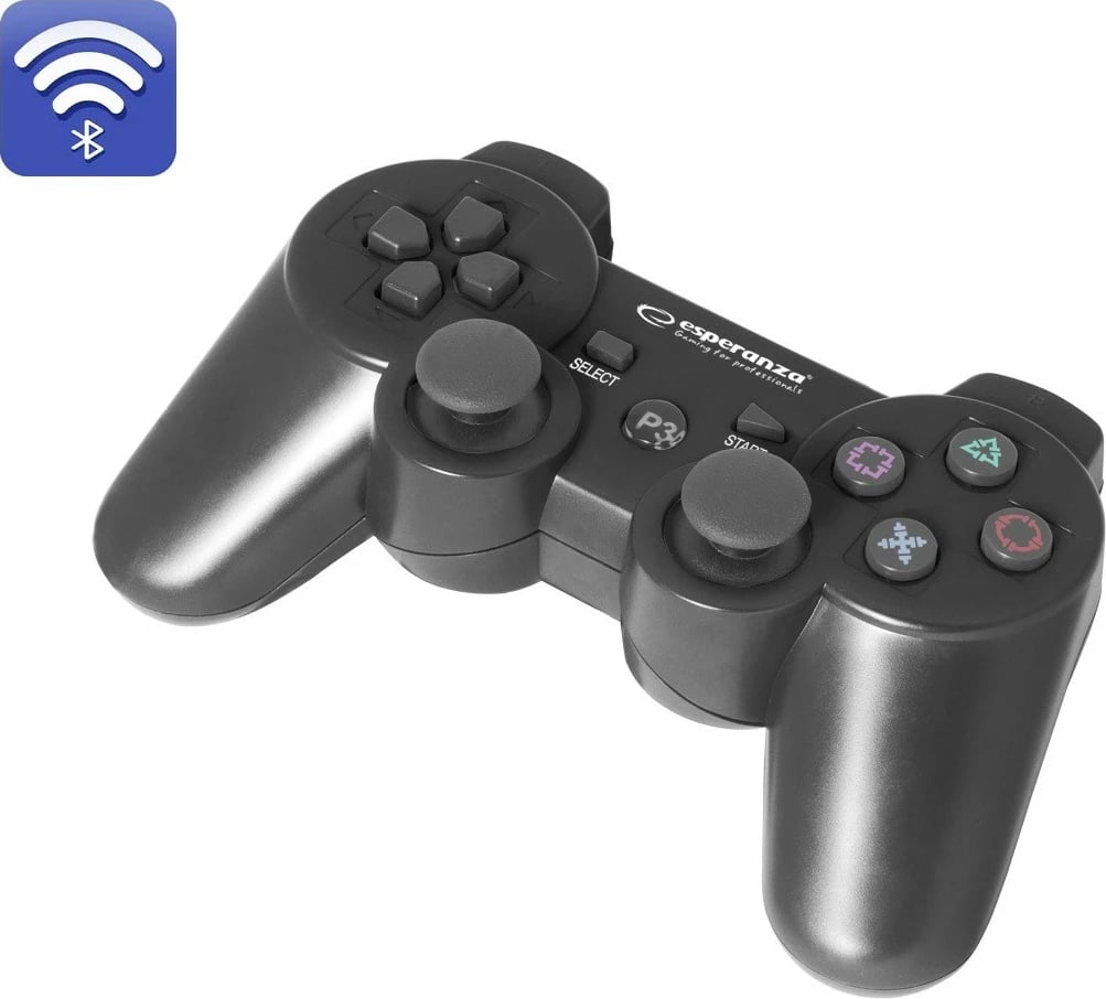 Gamepad wireless Esperanza EGG109K për PS3, Bluetooth, i zi