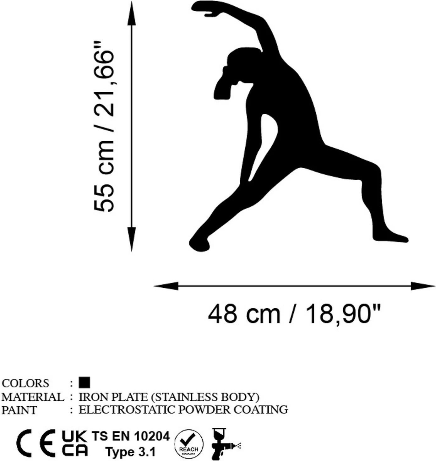 Aksesor dekorativ metalik për mur, Wallity, Yoga 5