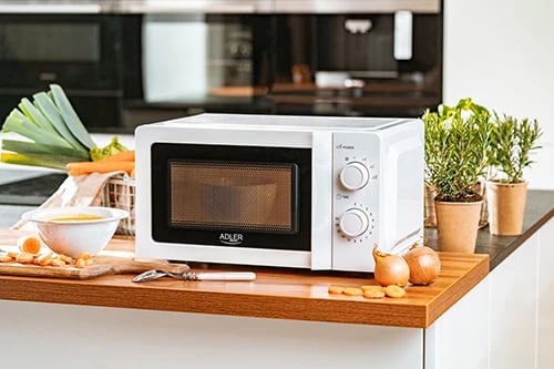 Furrë me mikrovalë, Adler AD 6205, 20 L, 700 W, 5 nivele, defrost, kontroll mekanik, e bardhë