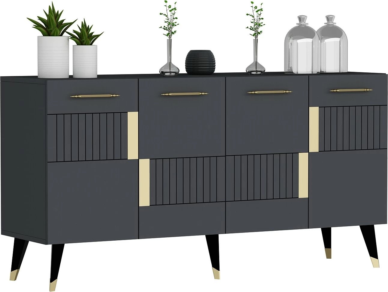 Konsolë Hanah Home Moda, anthracite, gold