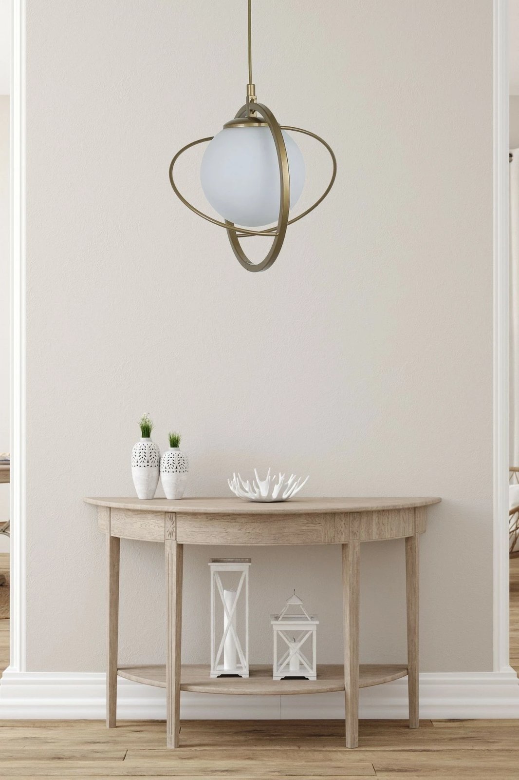 Llambë tavani Opviq Nepal, metal, xham i bardhë, lartësi e rregullueshme, D25x70cm