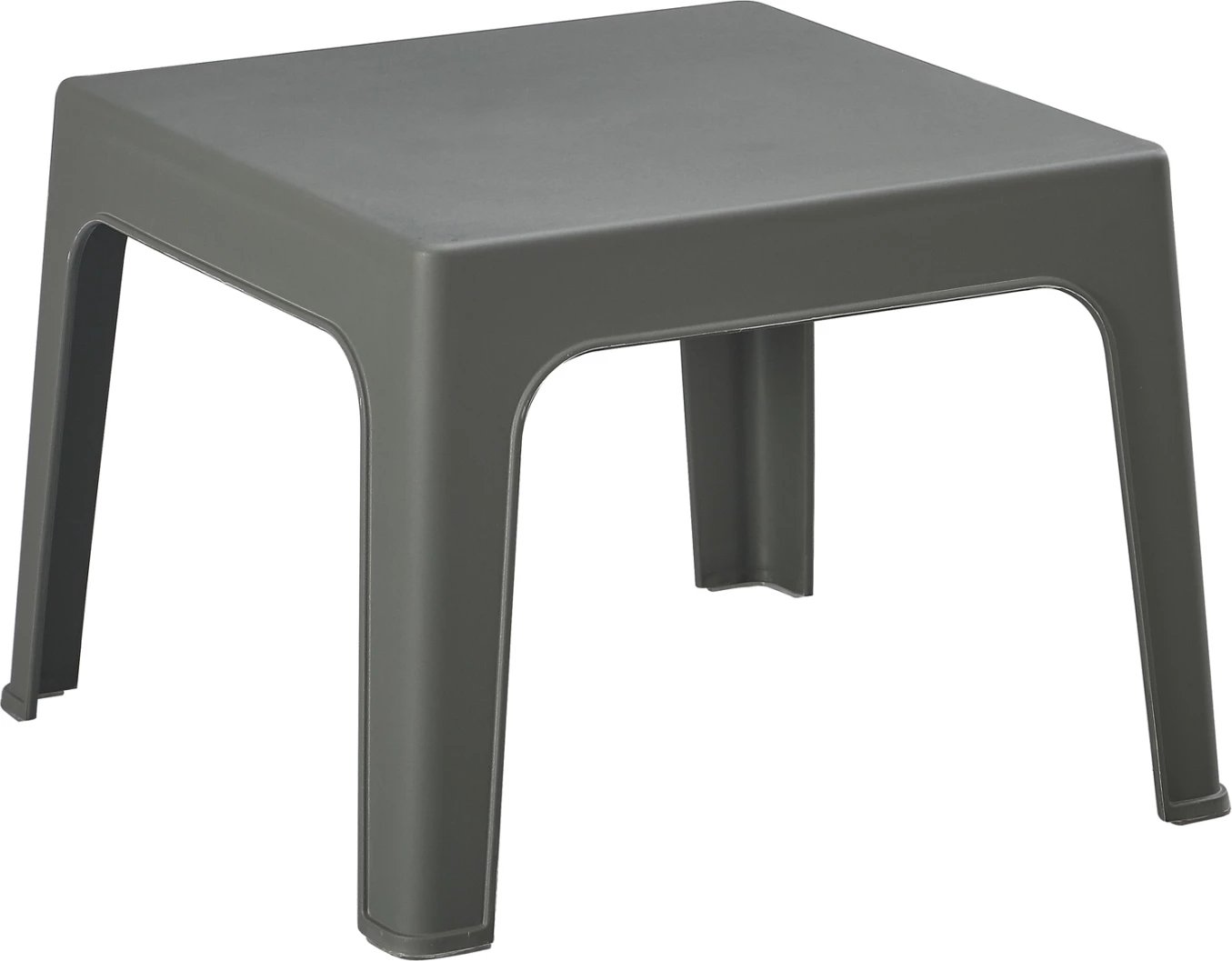 Tavolinë e ulët katrore për kafe, polipropilen, ngjyrë ulliri e errët, SLEEK FH6371.05, 49.5x49.5x40cm