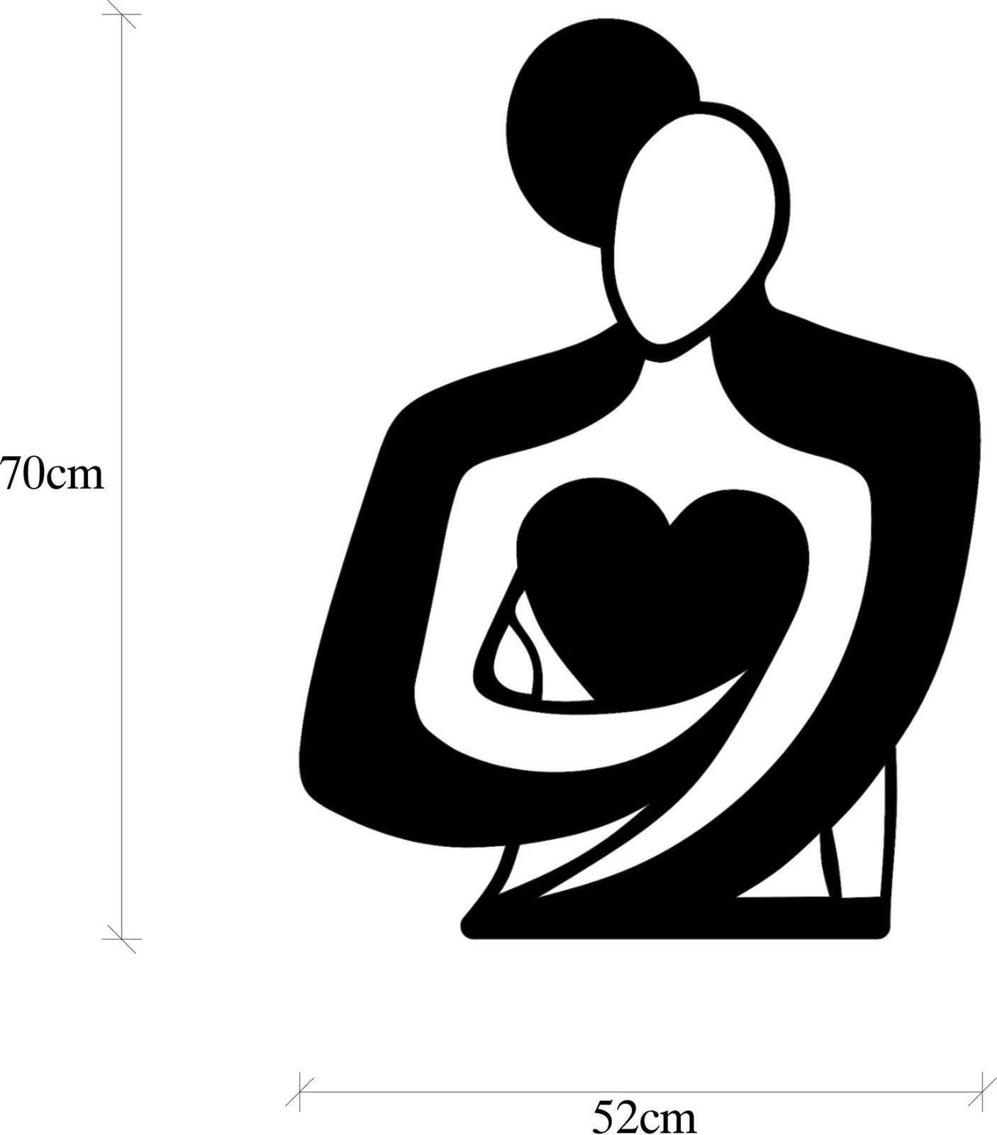 Aksesor dekorativ metalik për mur, Wallity, Love