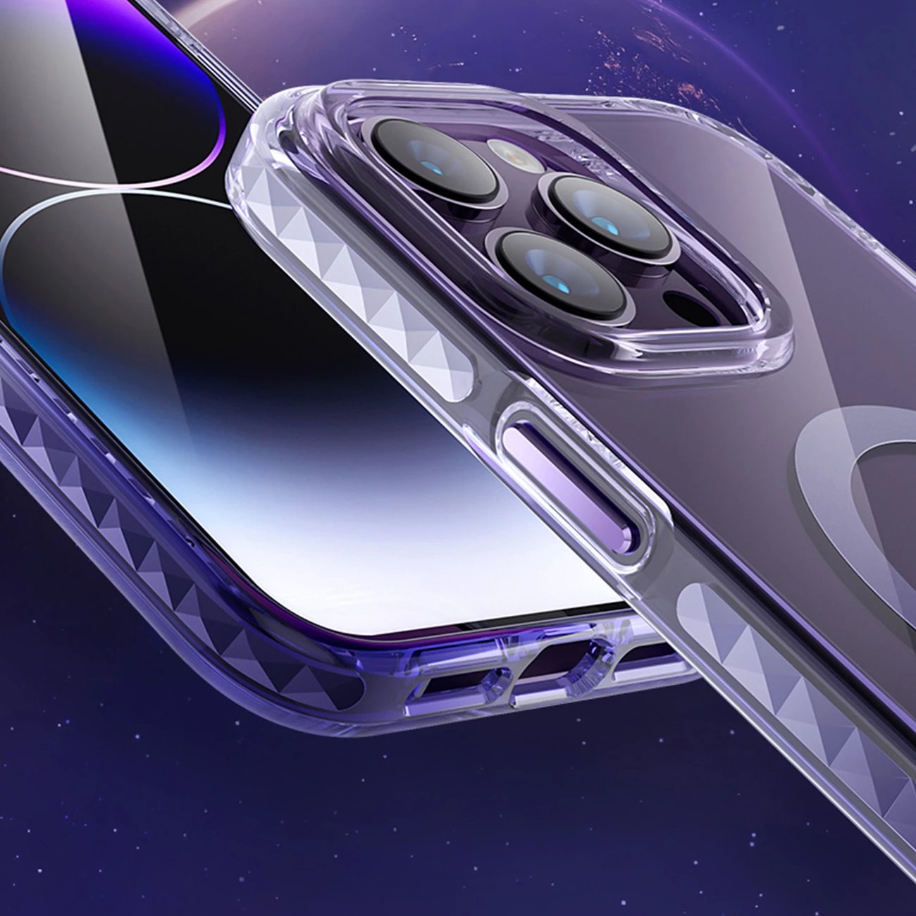 Mbështjellës Kingxbar Ice Crystal Series për iPhone 14, MagSafe, Gri