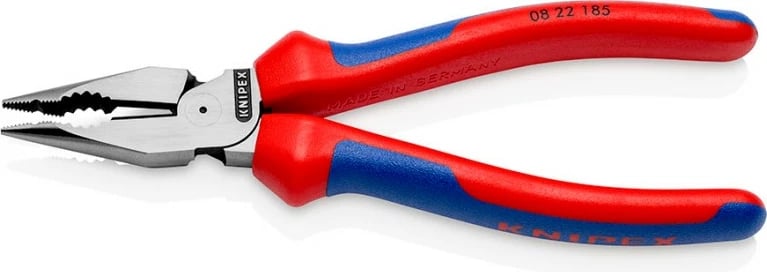 Pincë me majë të hollë Knipex, 22mm, dorezë kuqe/kaltër