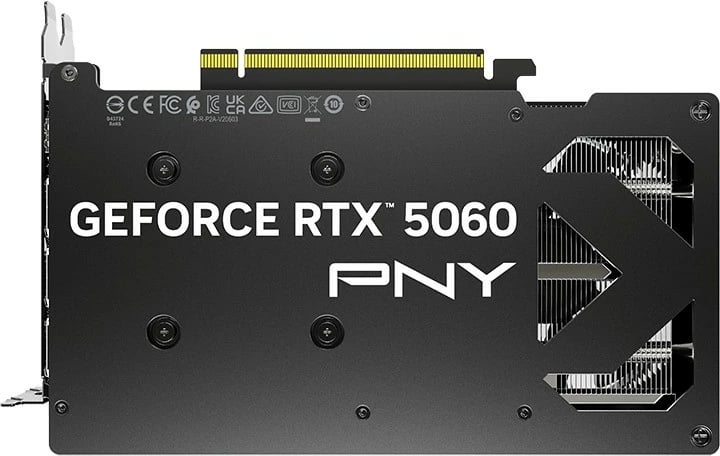 Kartelë grafike PNY GeForce RTX 5060 OC, 8GB DDR7, PCI-E 8x, Dy ventilatorë, E zezë