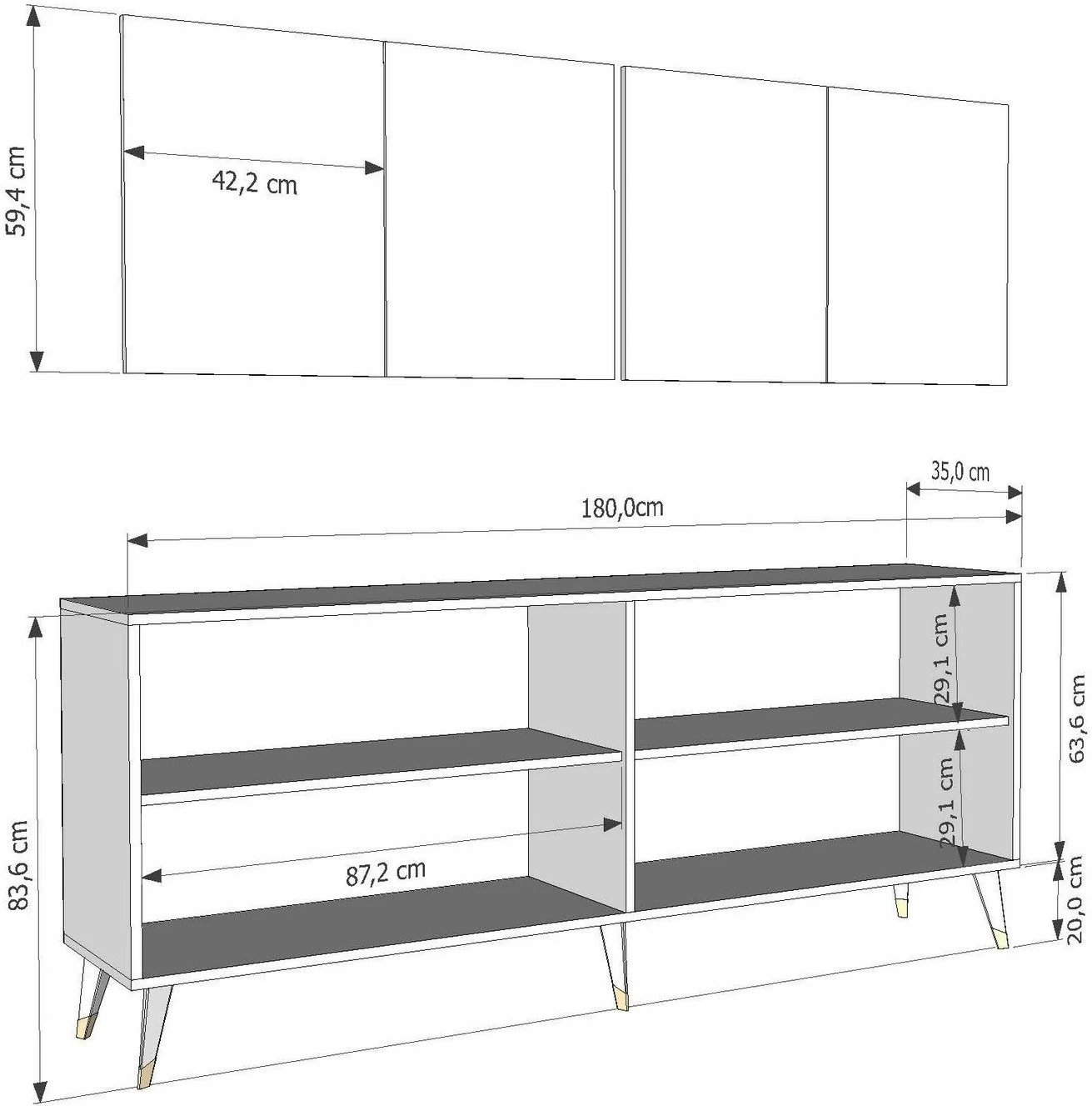 Konsolë Skye Decor, anthracite, ari
