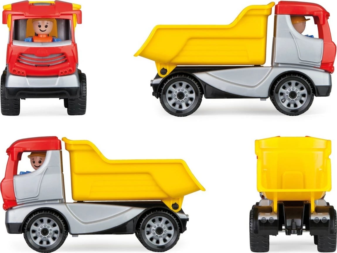 Kamion lodër Lena 01620, plastikë, 22cm, i kuq/verdhe/argjend/zi, në kuti