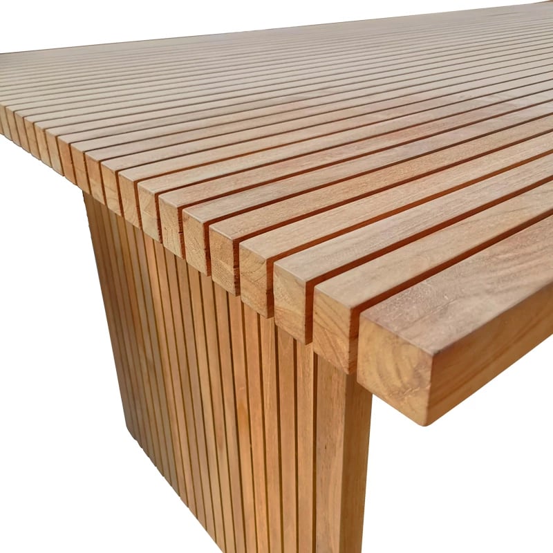 Tavolinë Zibra dru teak ngjyrë natyrale 220x100x75cm