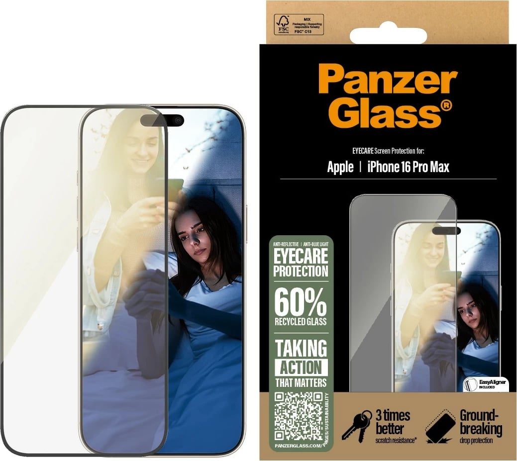 Mbrojtës ekrani PanzerGlass EyeCare për iPhone 16 Pro Max, UWF