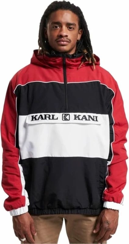 Xhaketë për meshkuj Karl Kani, Retro Block Windbreaker, e bardhë me të zi dhe të kuqe
