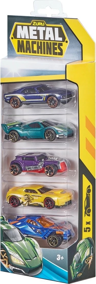 Set vetura lodër ZURU Metal Machines, Series 2, 5 copë, Mix ngjyra