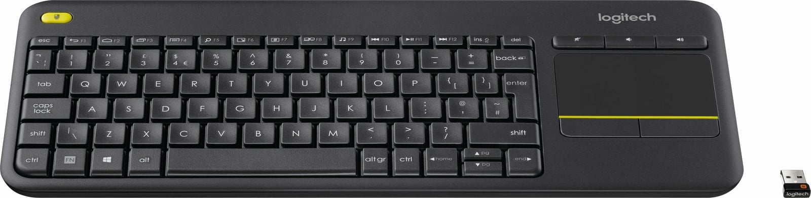 Tastierë wireless Logitech WIRELESS TOUCH KEYBOARD 400PLUS me touchpad, e zezë