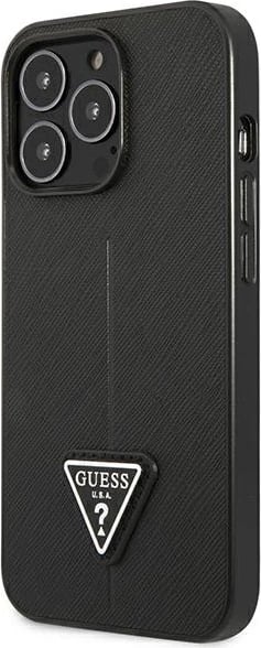 Mbështjellës Guess SaffianoTriangle Logo për iPhone 14 Pro 6.1", i zi, hardcase Mbështjellës Guess SaffianoTriangle Logo për iPhone 14 Pro 6.1", i zi, hardcase