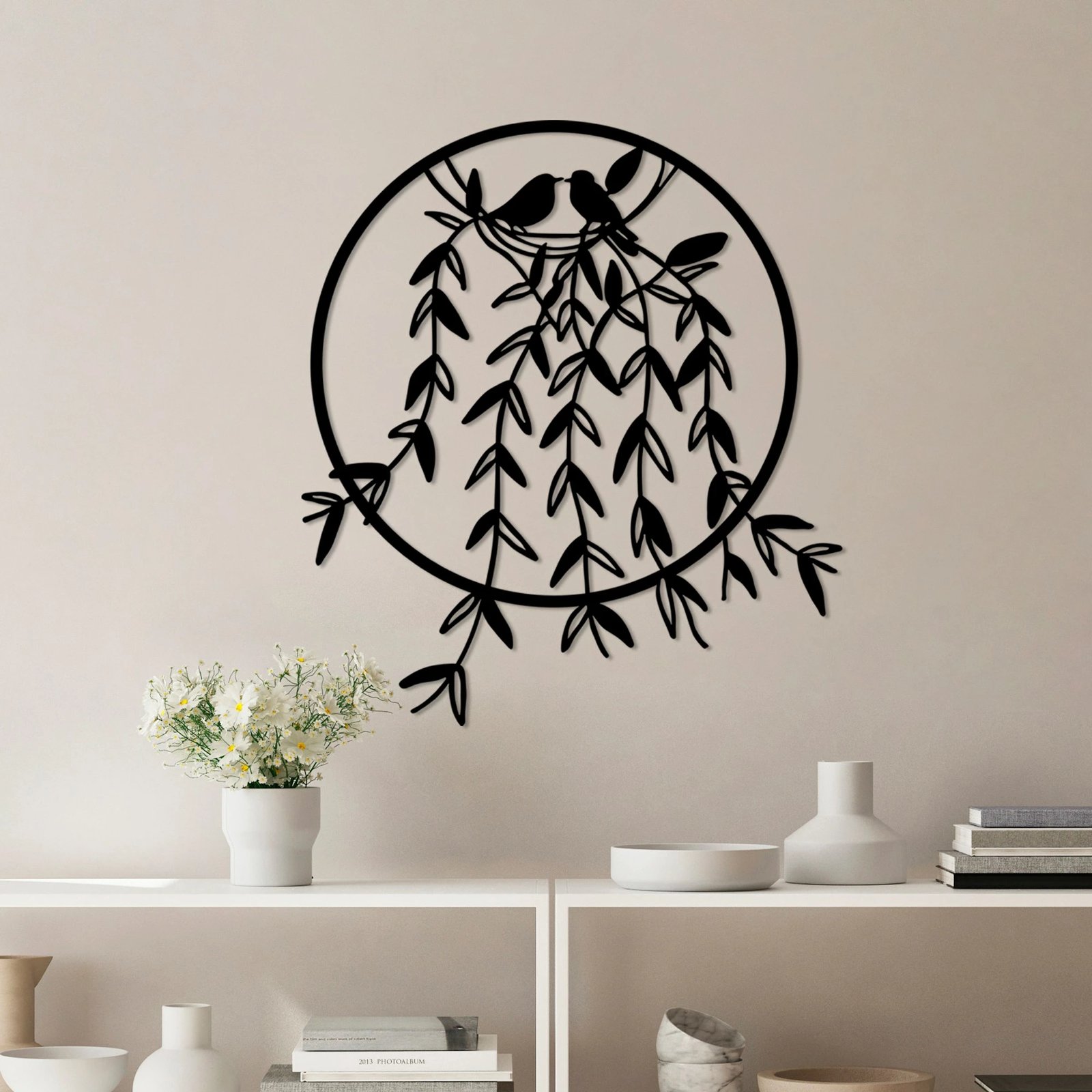 Aksesor dekorativ metalik për mur, Wallity, Foleja e zogjve - 2