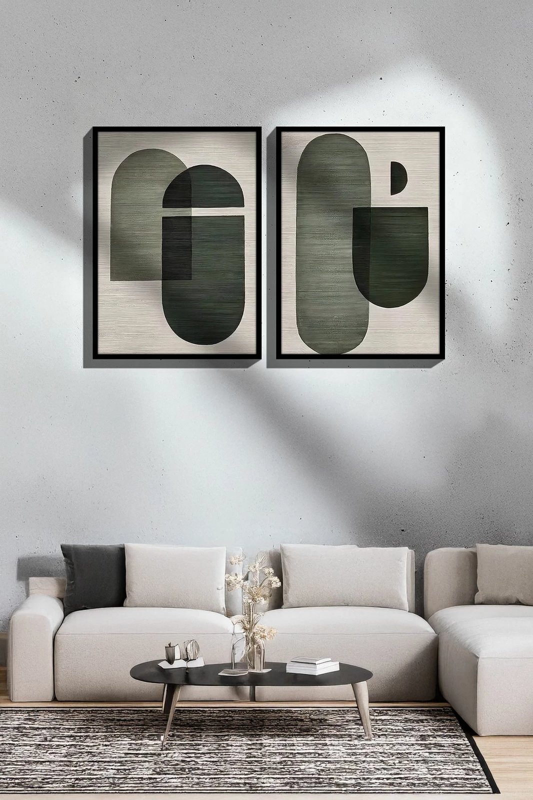 Pikturë dekorative me kornizë (2 copë), Wallity, Ersy2Lımodel41-Sıyah