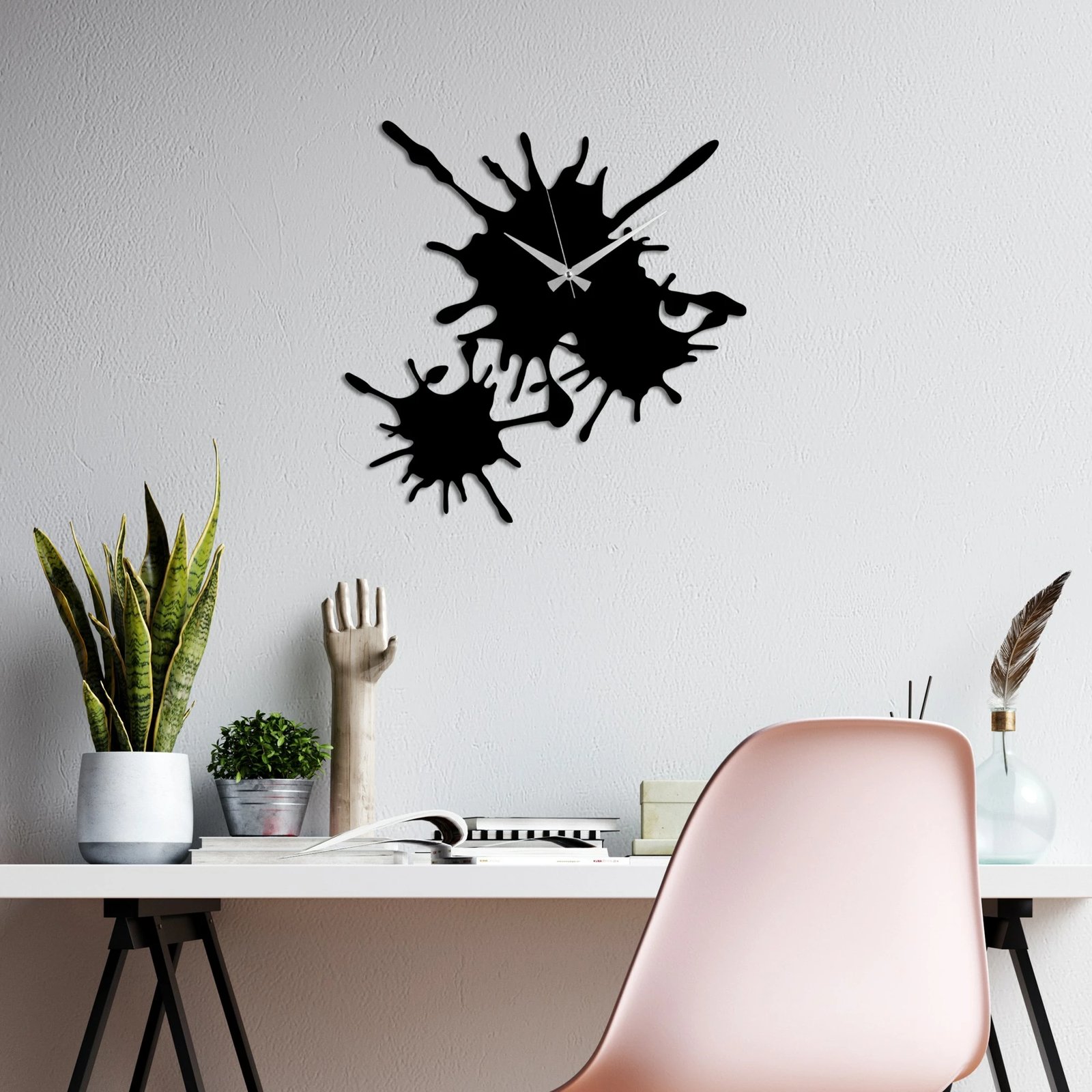 Orë muri dekorative prej metali, Wallity, ngjyrë e zezë, 49x49cm