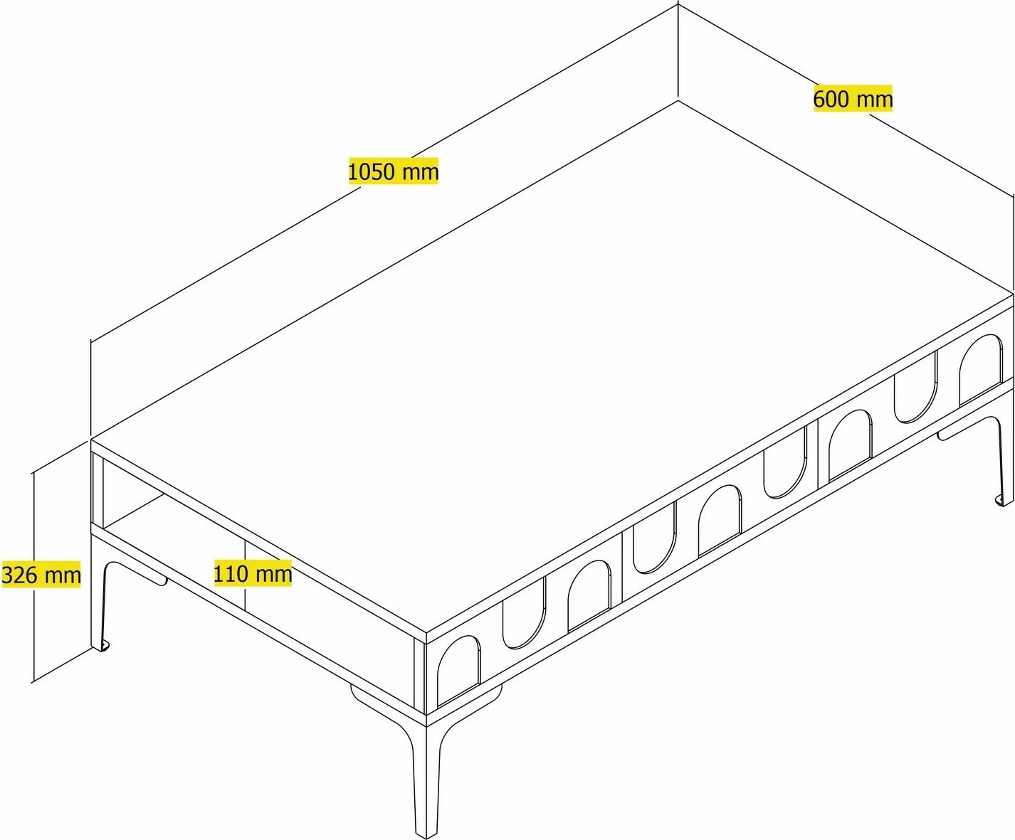 Tavolinë kafeje Skye Decor, Lyon 32 - Atlas, e zezë