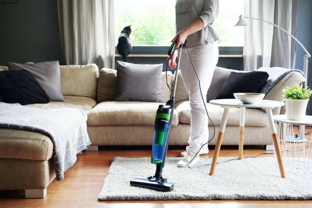 Fshesë elektrike vertikale PRIME3 SVC11, pa qese, 1.5L, HEPA, E zezë/Gjelbër