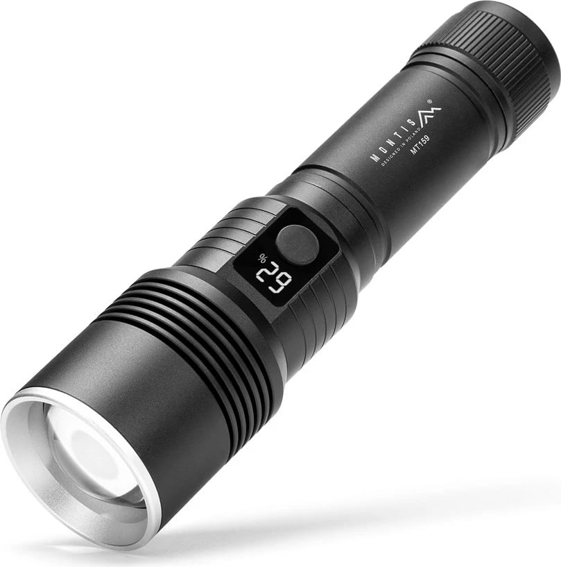 Llambë dore Montis MT159, LED, 3000 mAh, alumini, e zezë