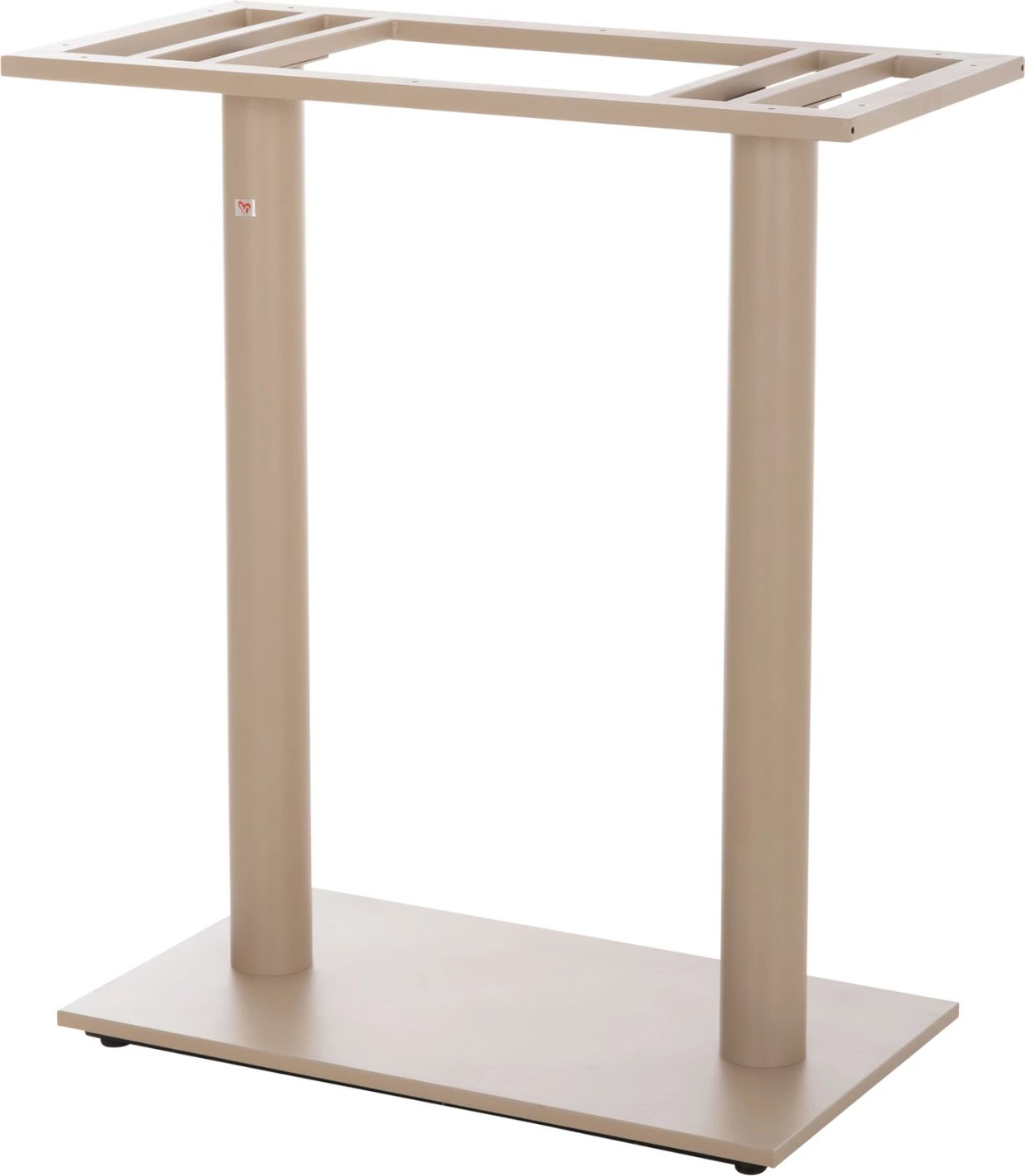 Baza për tavolinë bari, lartësi mesatare, dy kolona, metal mat kapuçino, FH478.25, 80x40x90cm