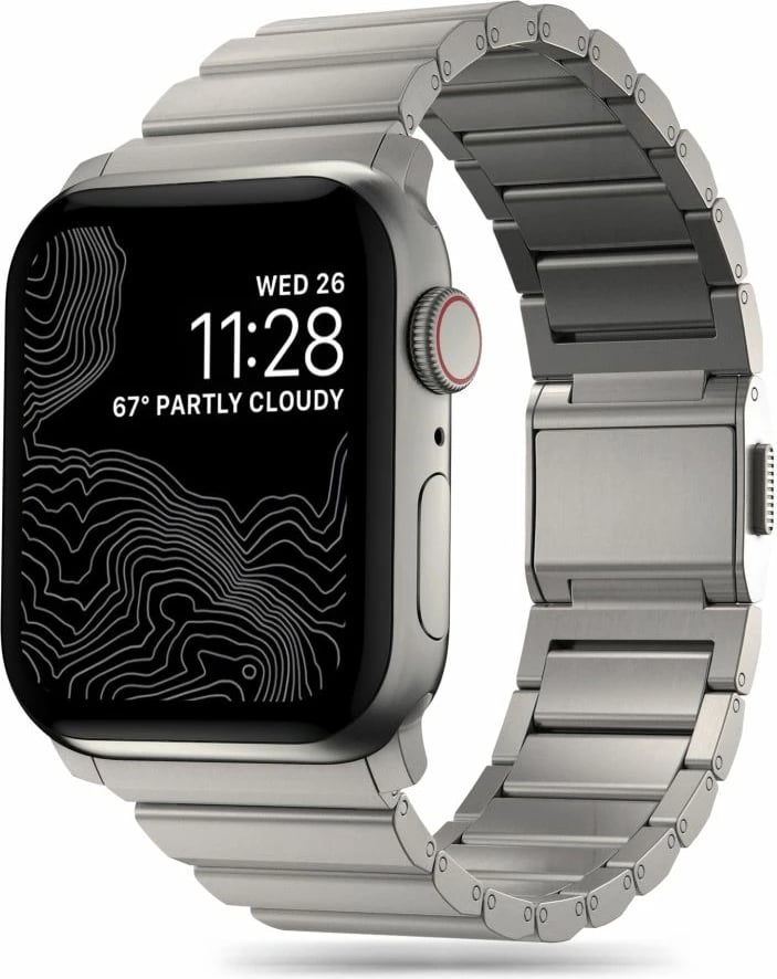 Rrip çeliku Tech-Protect SteelBand për Apple Watch 4/5/6/7/8/9/SE/Ultra 1/2 (42/44/45/49 mm), titanium