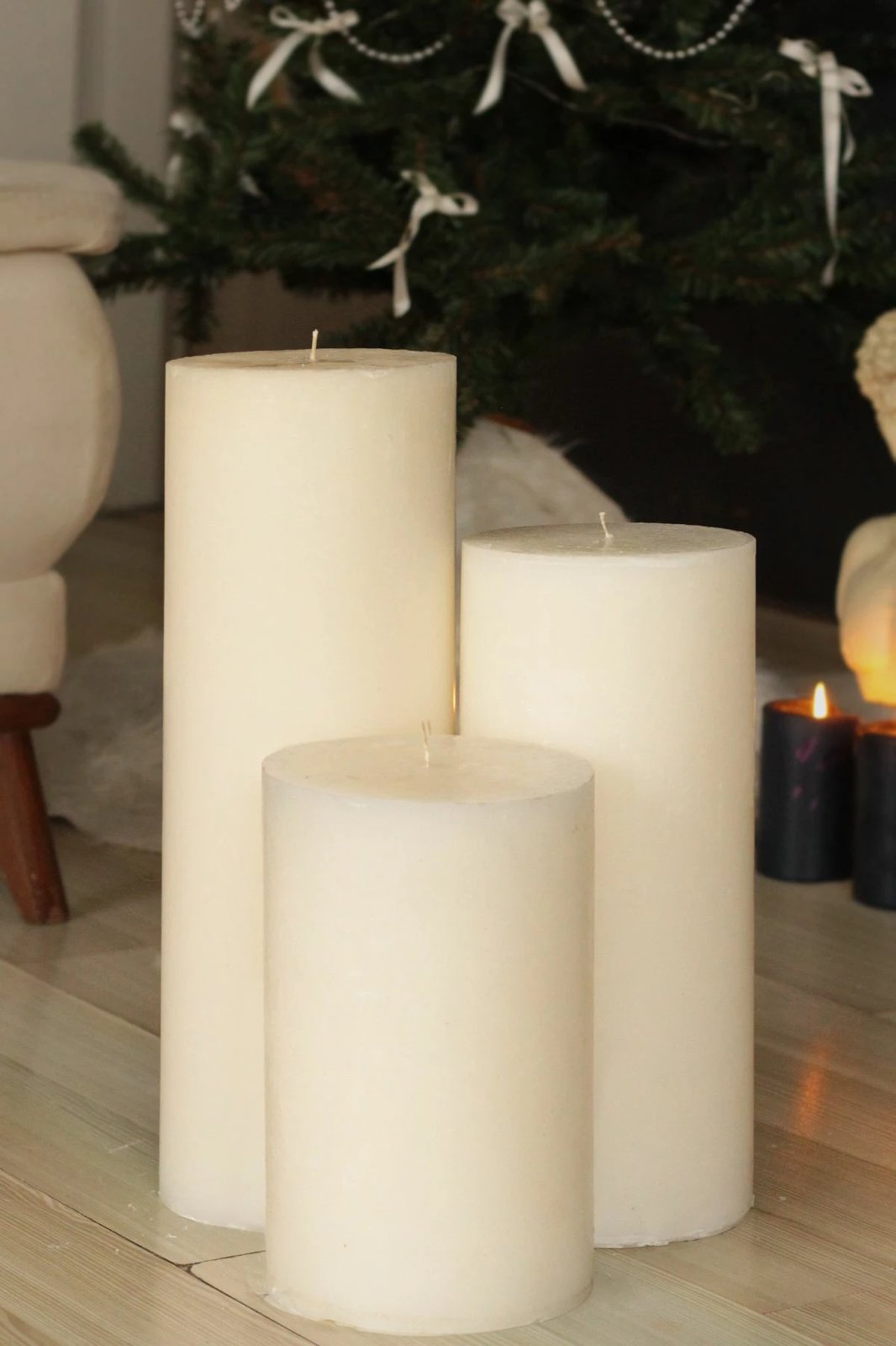 Set qirinjësh (3 copë), Evila Originals, Dev Sutun, krem