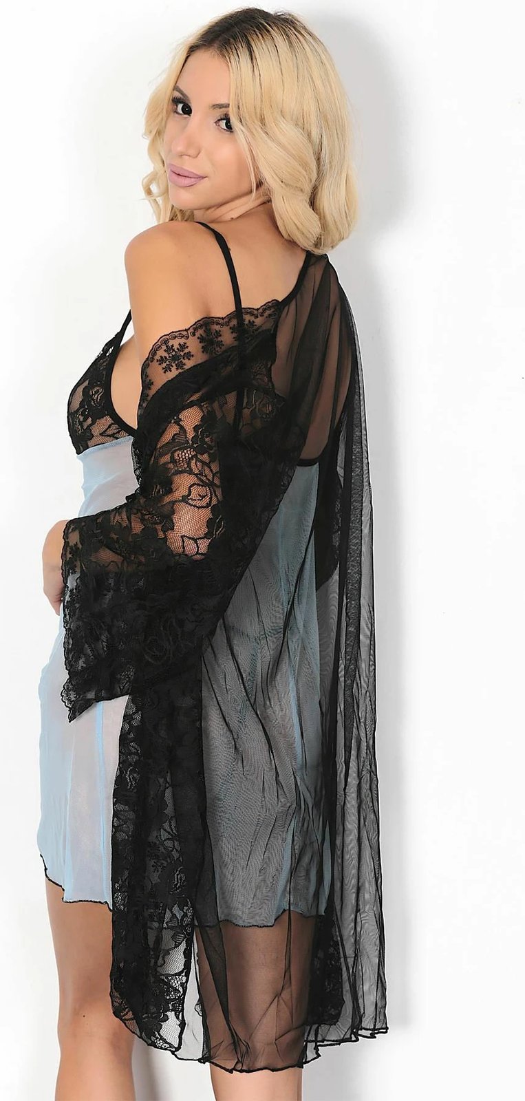 Set fustan nate me peniuar, Jumeon, 011-008008, ngjyrë kaltër