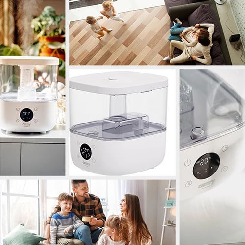 Lagështues ajri ultrasonik, Camry, CR 7973, depozitë 5L, ekran LED, aromaterapi, i bardhë