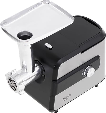 Grirëse mishi elektrike, Adler AD 4813, 1.0 kg/min, 2000W max 600W, 3 sita inox 3/5/7 mm, rende perimesh me 3 daulle, çelik inox, e zezë/argjend Grirëse mishi elektrike, Adler AD 4813, 1.0 kg/min, 2000W max 600W, 3 sita inox 3/5/7 mm, rende perimesh me 3 daulle, çelik inox, e zezë/argjend
