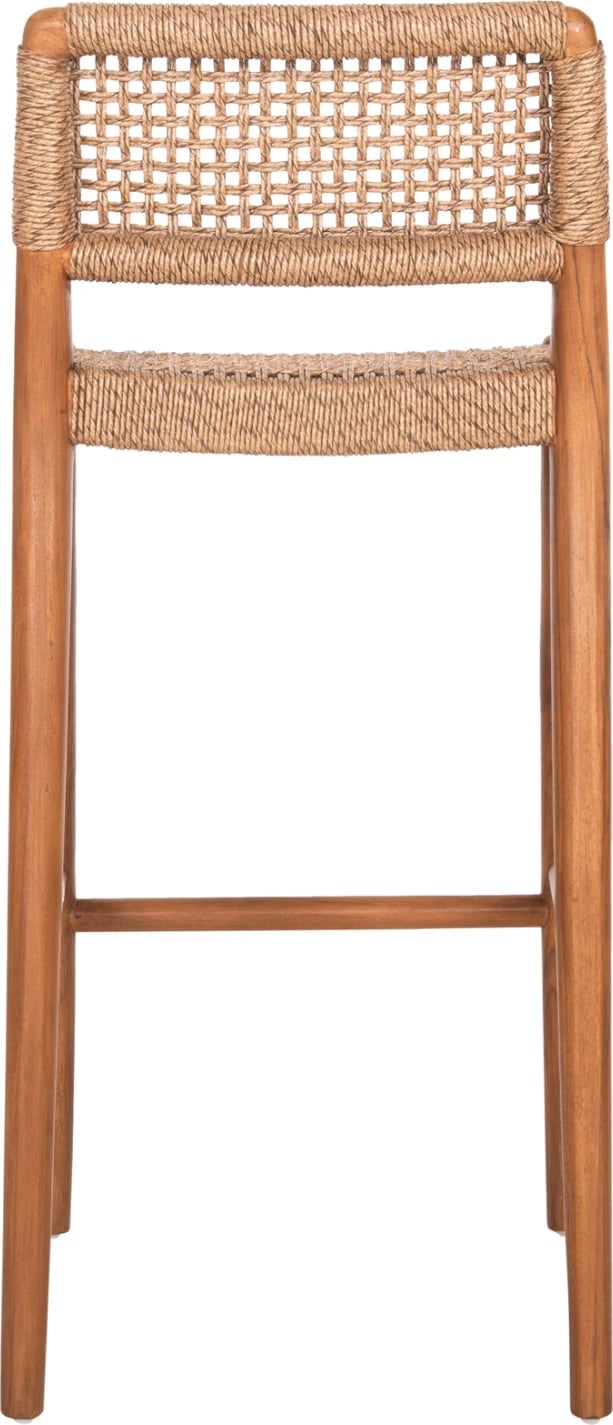 Karrige për bar ROSCO FH6134.01 dru teak ngjyrë arre-VIRO litar ngjyrë kafe 47x52x100H cm