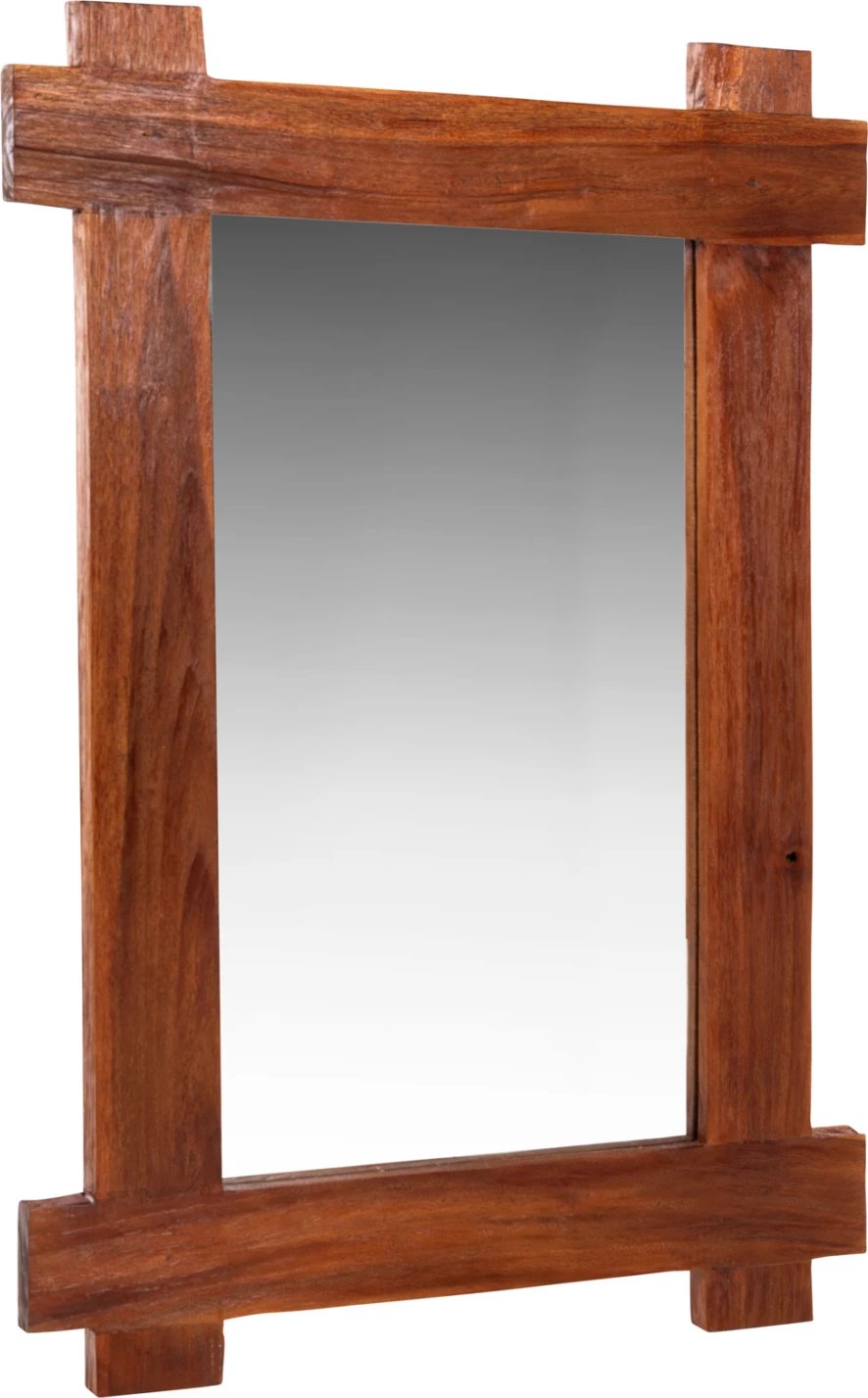 Pasqyrë muri, FH4303, dru TEAK i ricikluar, ngjyrë natyrale, 70x100H cm