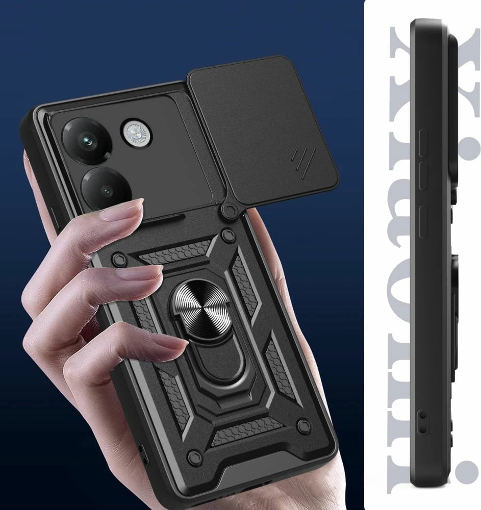 Mbështjellës Tech-Protect CamShield Pro për Xiaomi Poco M7 Pro 5G, i zi